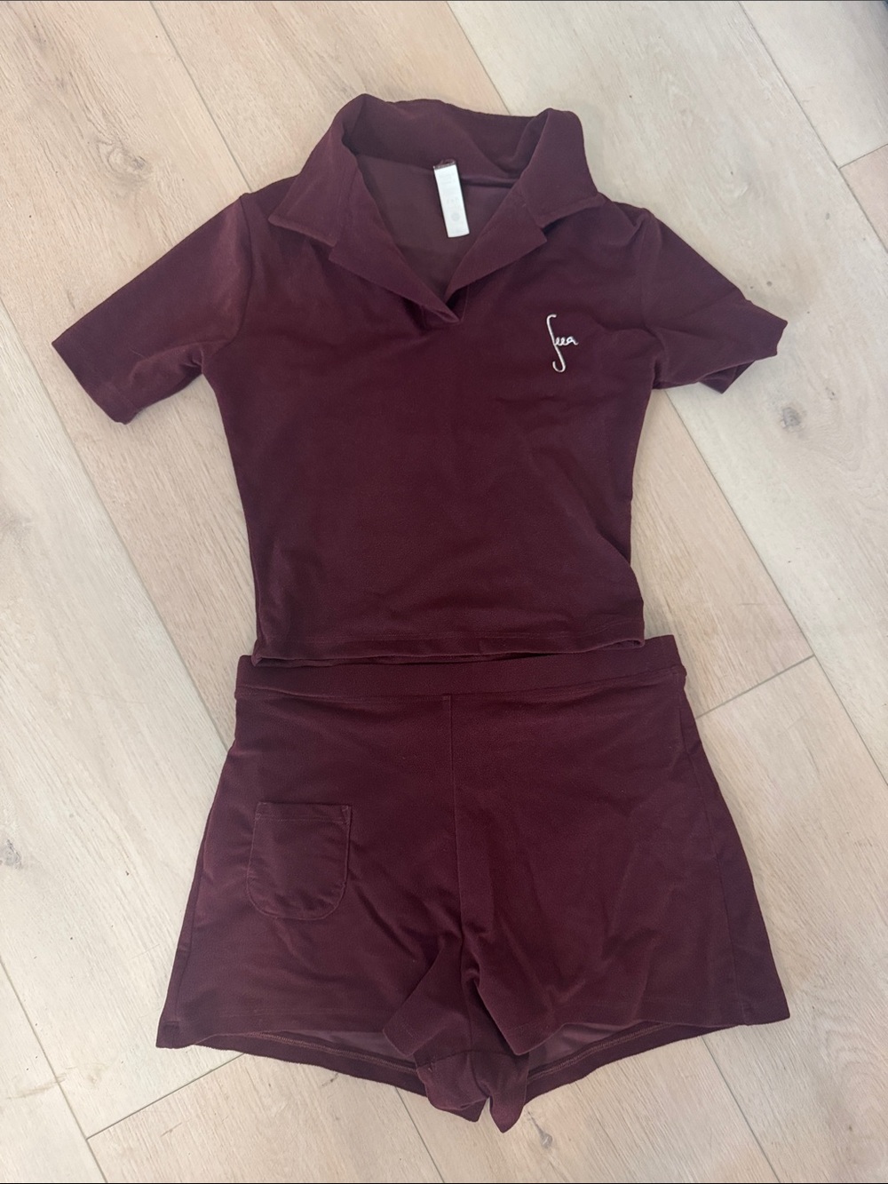Seea Brigette Top and Bobby Short set in Intenso NWOT